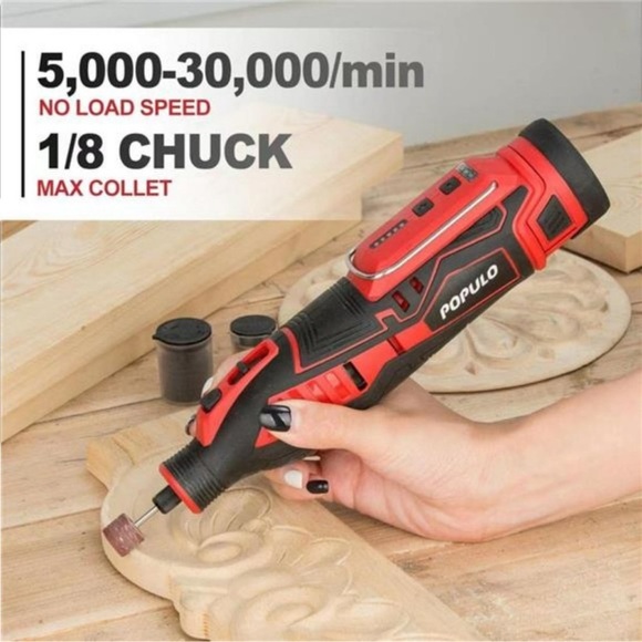 12V Cordless Rotary Tool Kit, 2.0Ah Battery, 5 Speed Adjustment, 115 Accessories - Picture 3 of 7